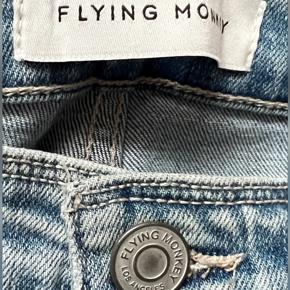 NWT!! Flying Monkey Y3230 Light Wash Super High Waisted Raw Hem Flare Denim Jean - Picture 11 of 13